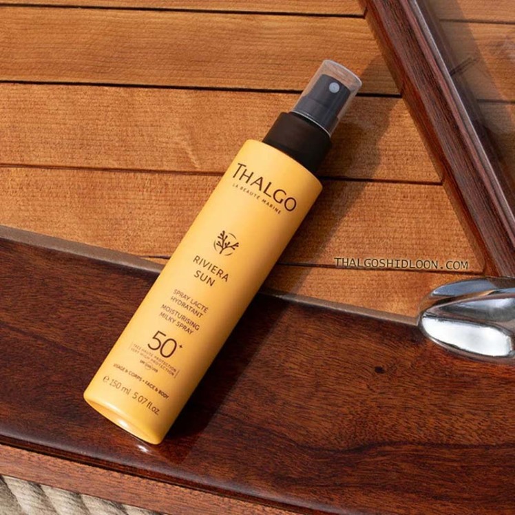 محصول اسپری ضد آفتاب شیری آبرسان سواحل ریویرای فرانسه موجود در نمایندگی تالگوشیدلون